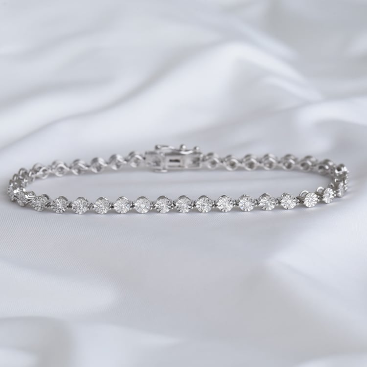 Stříbrný náramek s třpytivými lab-grown diamanty Jago 108034