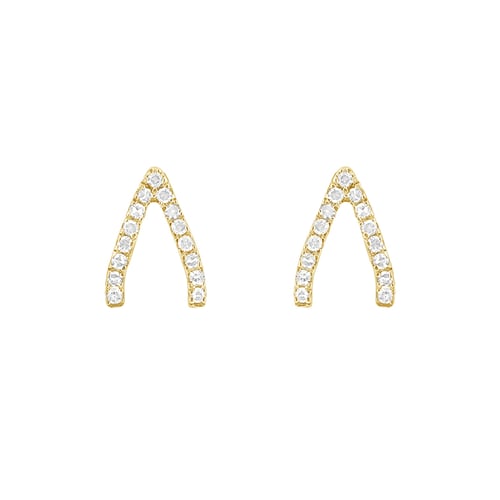 Minimalistické diamantové náušnice Wishbone