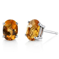 Zlaté náušnice s oválnými citríny Qati