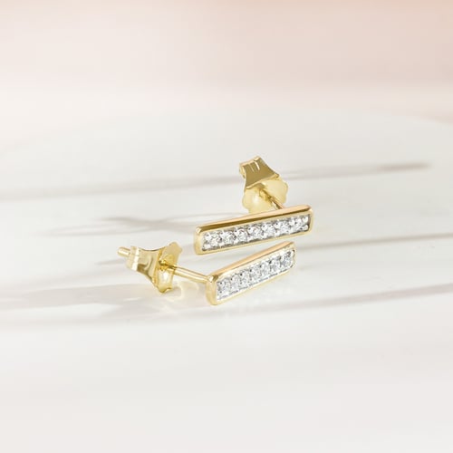 Zlaté náušnice s lab-grown diamanty Lena