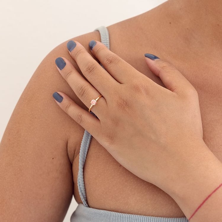 Zásnubní prsten s certifikovaným fancy pink lab-grown diamantem Amity 126420