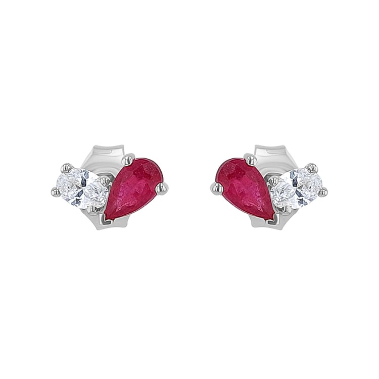 Náušnice Toi et Moi s rubínem a lab-grown diamantem Adelpha 134945