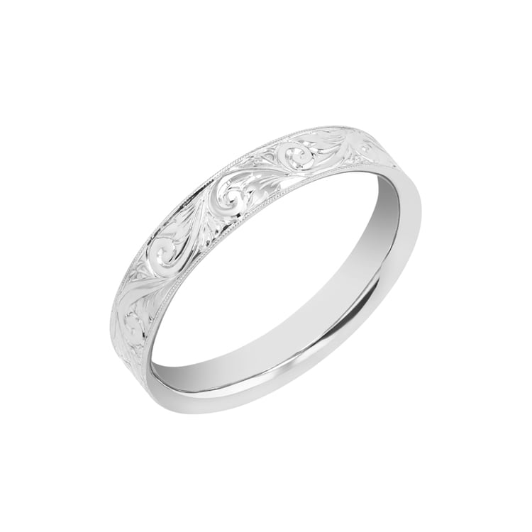 Vintage snubní prsteny s gravírem a diamantem Denton 98397