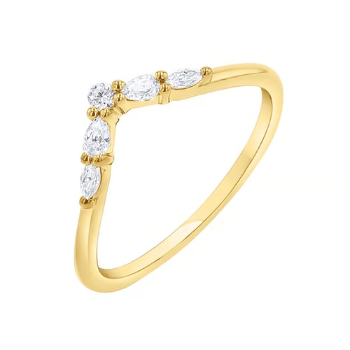 Vykrojený rozvodový prsten s round, pear a marquise lab-grown diamanty Iman
