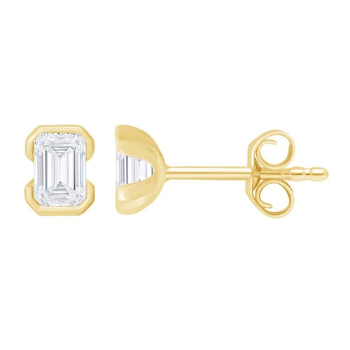 Minimalistické stříbrné peckové náušnice s emerald diamentem Agata