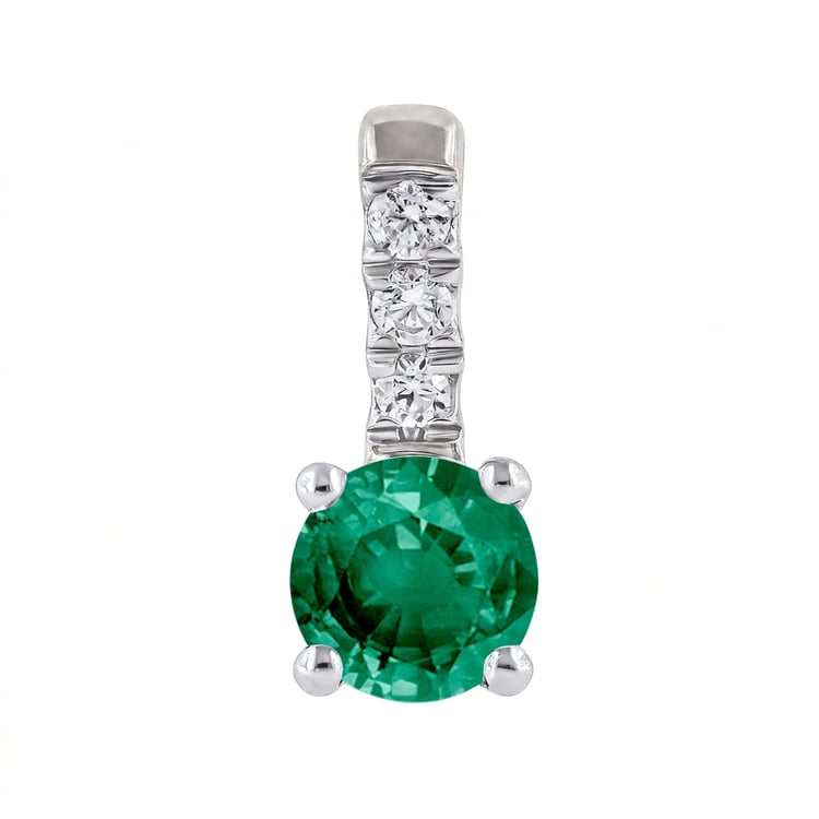 Romantický přívěsek se smaragdem a lab-grown diamanty Dai 169435