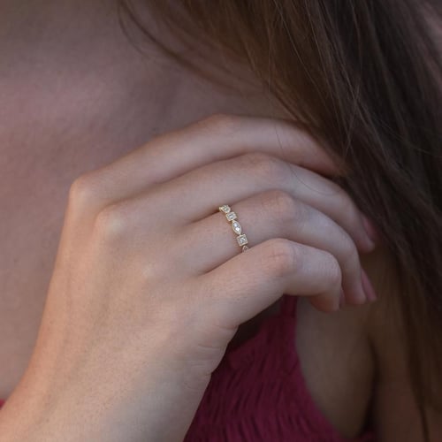 Vintage prsten s lab-grown diamanty a komfortní pánský prsten Hadya