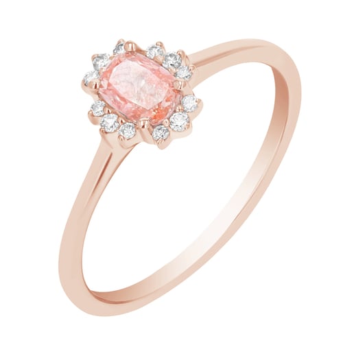 Zásnubní prsten s certifikovaným fancy pink lab-grown diamantem Bayo