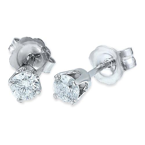 Náušnice z 14k bílého zlata s diamanty Jeselle