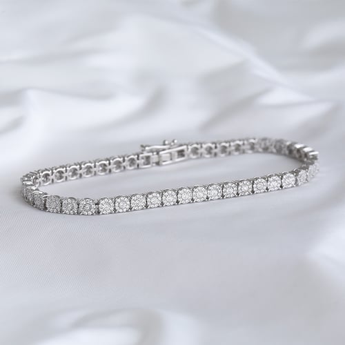Elegantní stříbrný náramek s diamanty Ramess