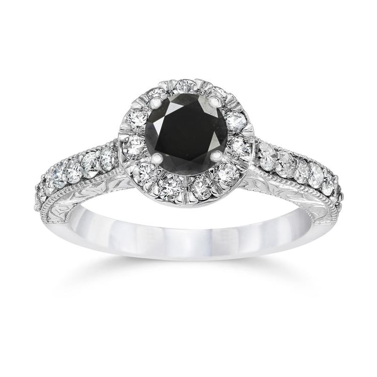 Diamantový zásnubní prsten s černým diamantem 1970