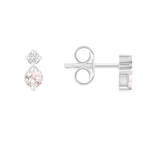Minimalistické náušnice s morganity a diamanty Durante