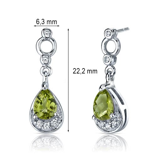 Olivínové visací náušnice ze stříbra 42943