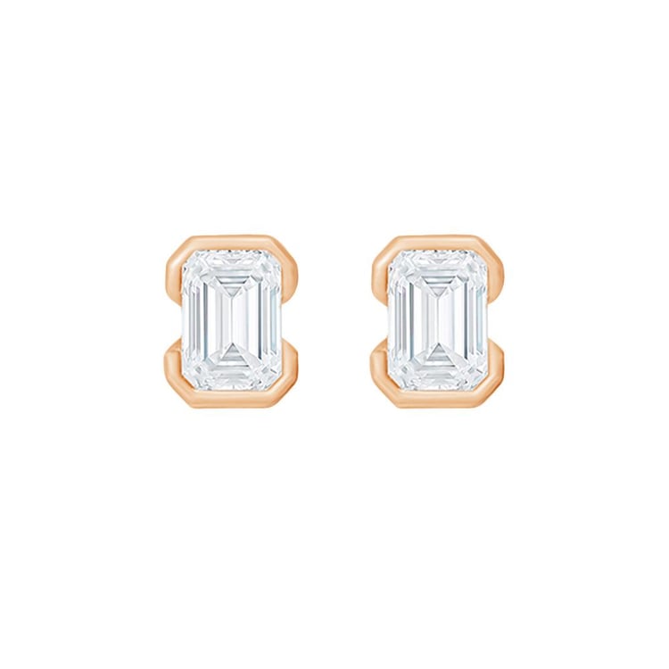 Minimalistické stříbrné náušnice s lab-grown emeraldem Agata 159537