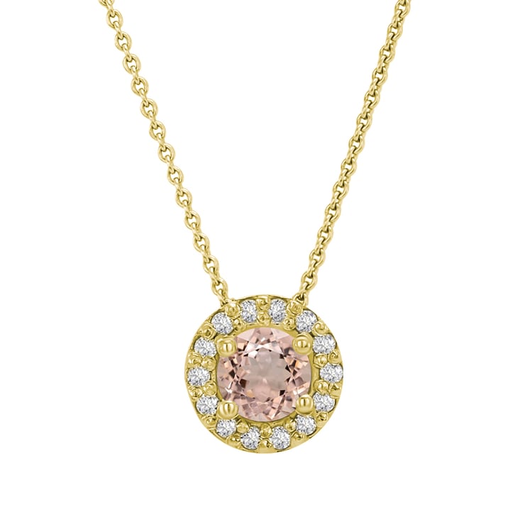 Náhrdelník v halo stylu s morganitem a diamanty 32245