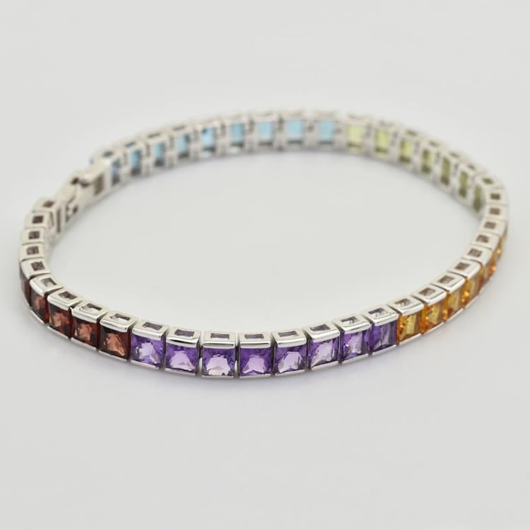 Drahokamový náramek ze stříbra 43632