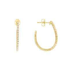 Zlaté flexi půlkruhové náušnice s lab-grown diamanty Dunst