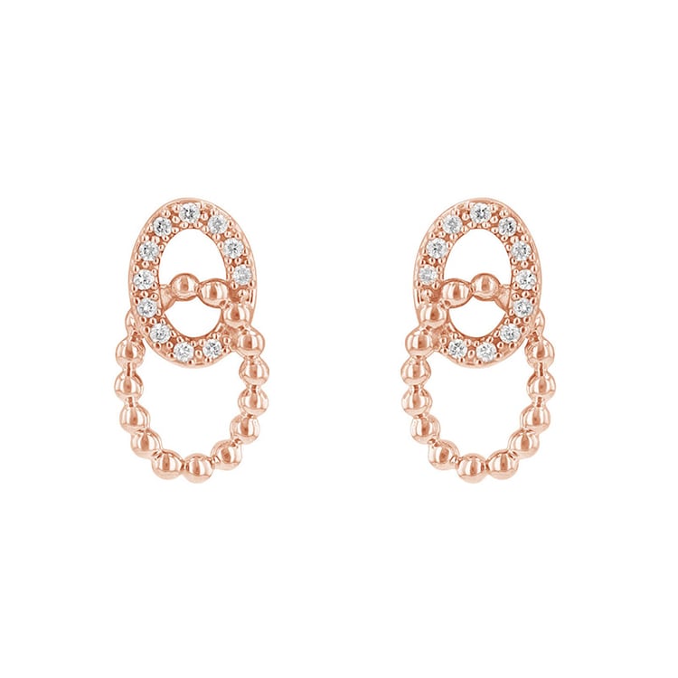 Proplétané náušnice z růžového zlata 85027
