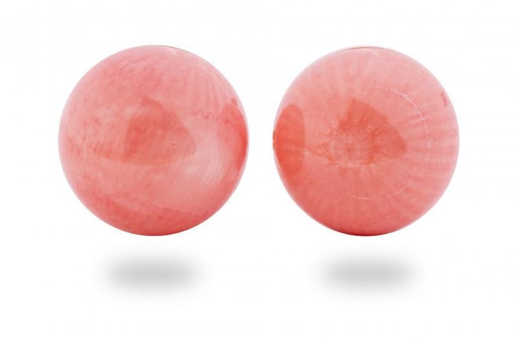 Náušnice s růžovými korály zlaté