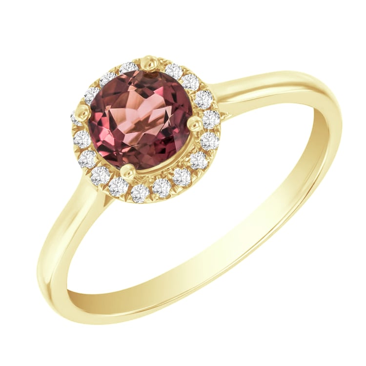 Zlatý zásnubní prsten s turmalínem a diamanty Marlene