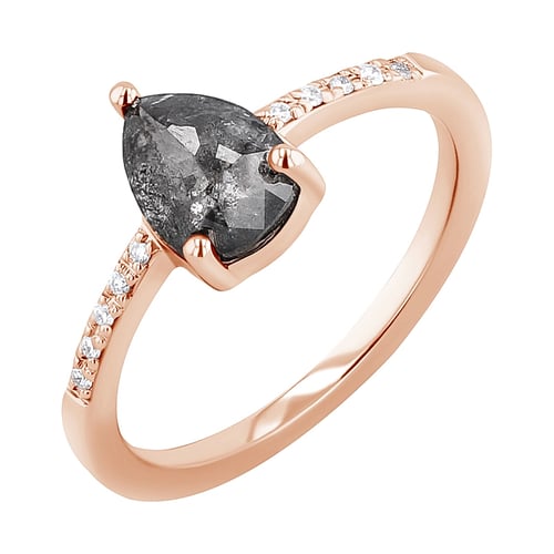 Set prstenů se salt and pepper diamantem a lab-grown diamanty Padma