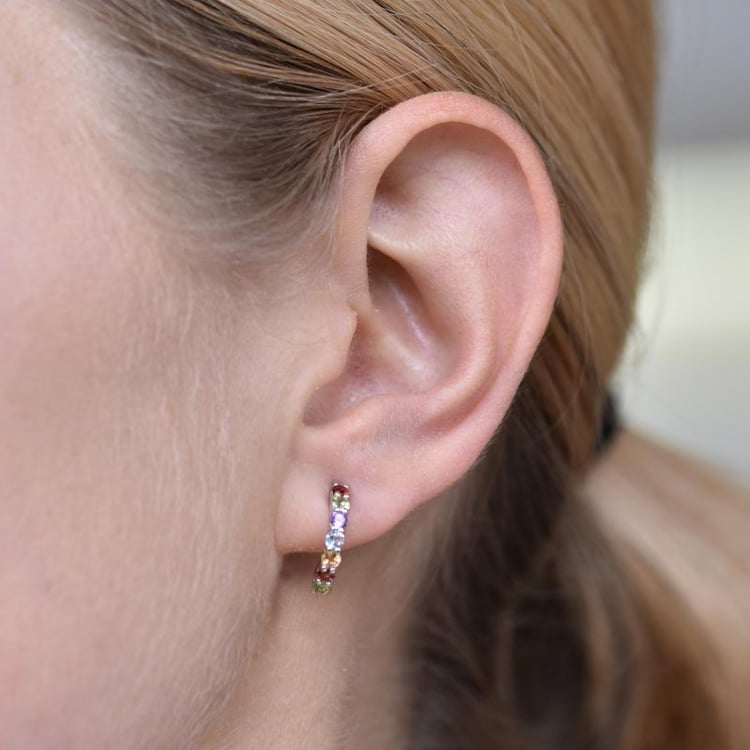 Stříbrné barevné náušnice 19299