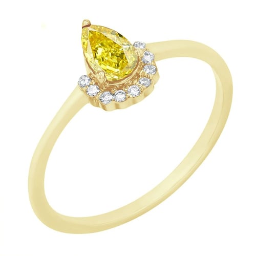 Zásnubní prsten s certifikovaným fancy yellow lab-grown diamantem Pallavi