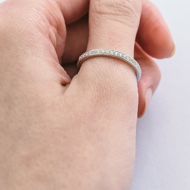 Platinový eternity prsten s 1.25mm diamanty Mewya 120529