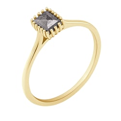 Zlatý prsten s princess salt and pepper diamantem Samiya