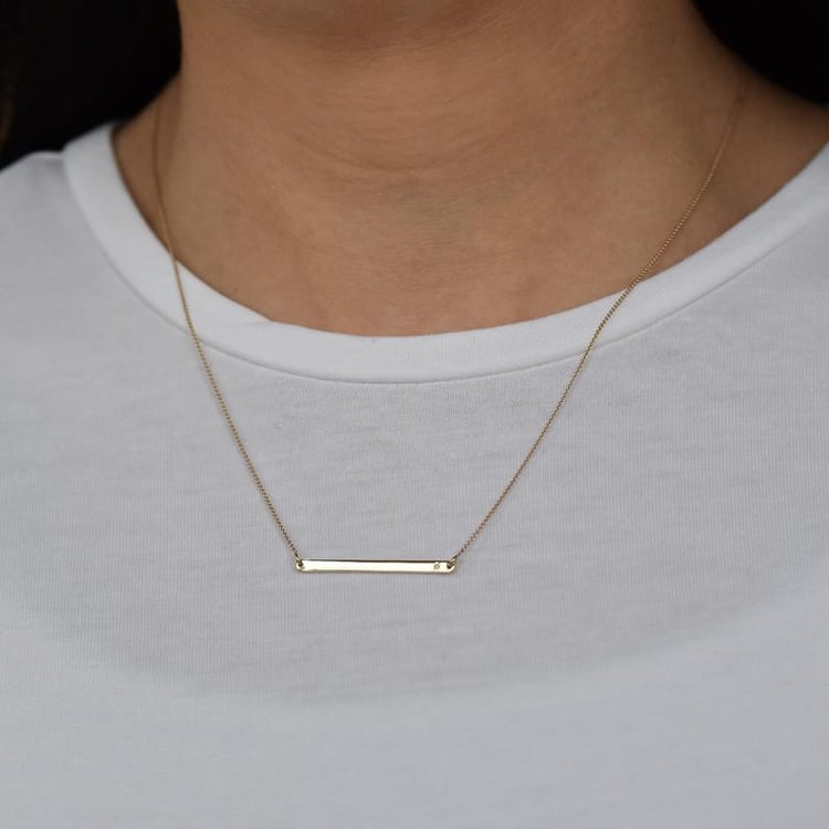 Jemný stříbrný náhrdelník s diamantem Dayna 103753