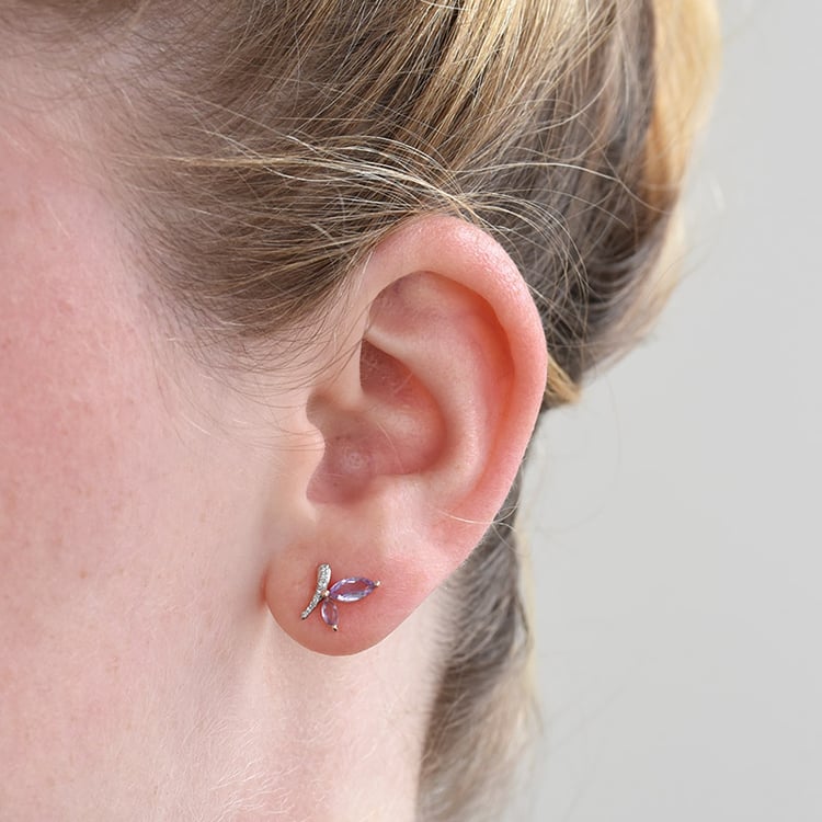 Ametystové náušnice ze zlata 87429