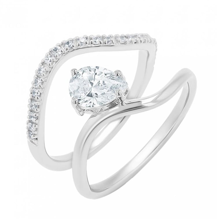 Romantický zásnubní set atypických prstýnků s diamanty