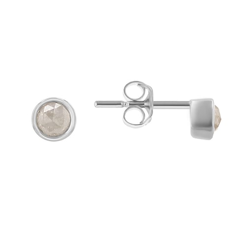Minimalistické bezel náušnice se salt and pepper diamanty Tofine