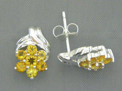 Stříbrné citrínové náušnice 1757