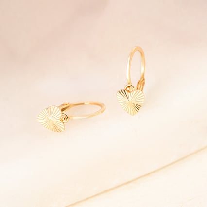 Zlaté dětské náušnice ve tvaru srdce Aster