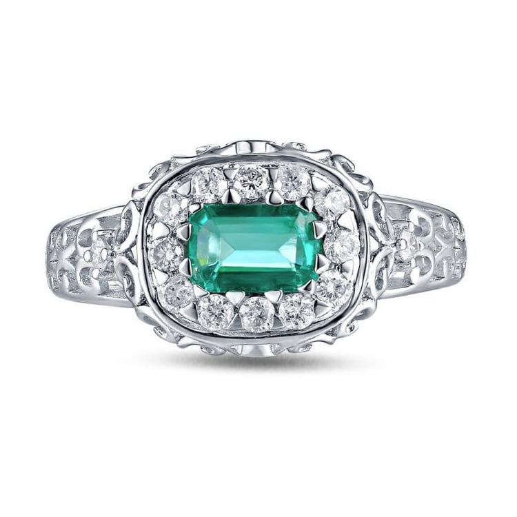 Zlatý smaragdový prsten 9492