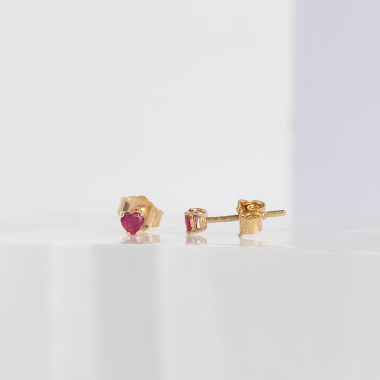 Náušnice s rubínovými srdíčky Eveleen 124545