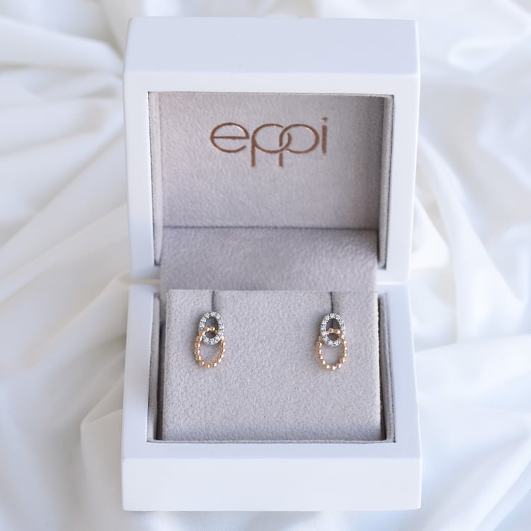 Diamantové náušnice z kombinovaného zlata 85033