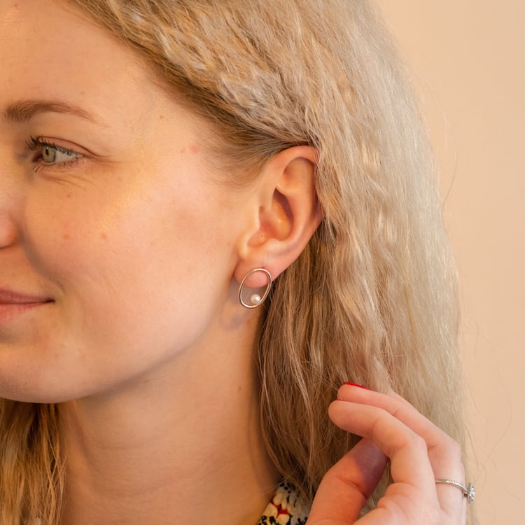 Perlové náušnice z pozlaceného stříbra Arvid 101253