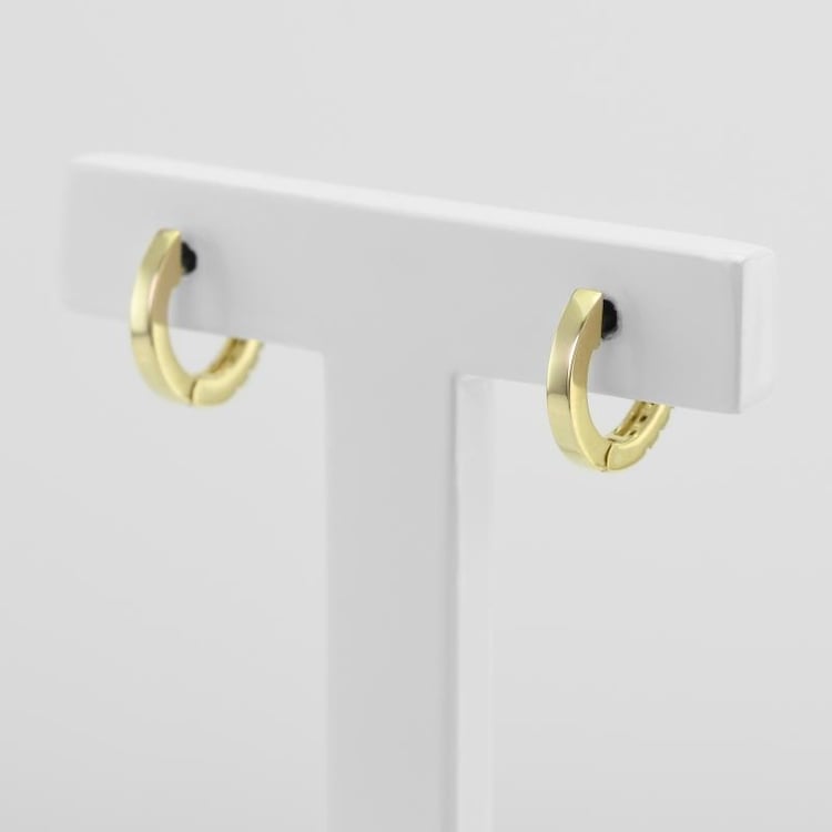 Černé diamanty v kruhových náušnicích ze žlutého zlata Lavla 51064