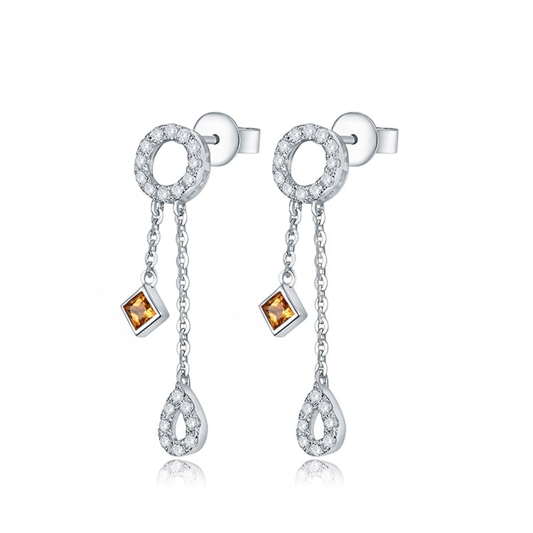 Zlaté náušnice se žlutými safíry 18776