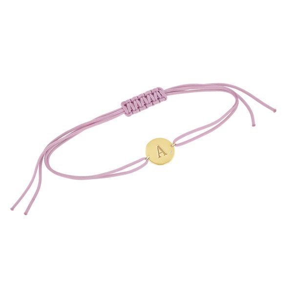 Stříbrný provázkový náramek s diamantem a gravírem písmene Frey 108145