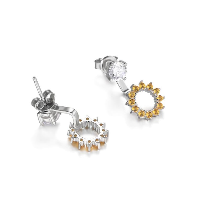Náušnice se žlutými safíry 20568