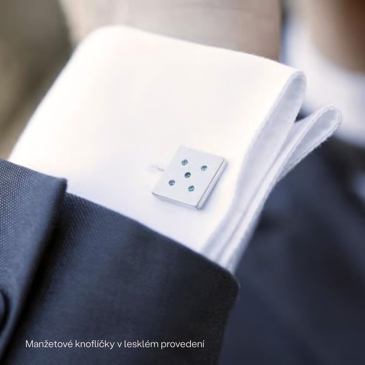 Manžetové knoflíčky z platiny s modrými diamanty Orien 165827