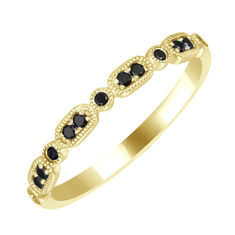 Zlatý eternity prsten s černými diamanty 69698