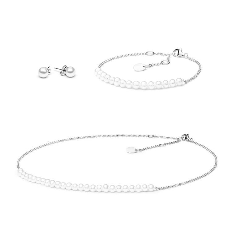 Stříbrná perlová kolekce šperků