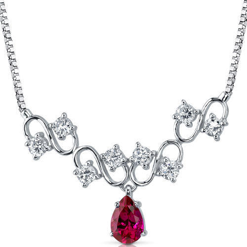 Rubínový stříbrný náhrdelník