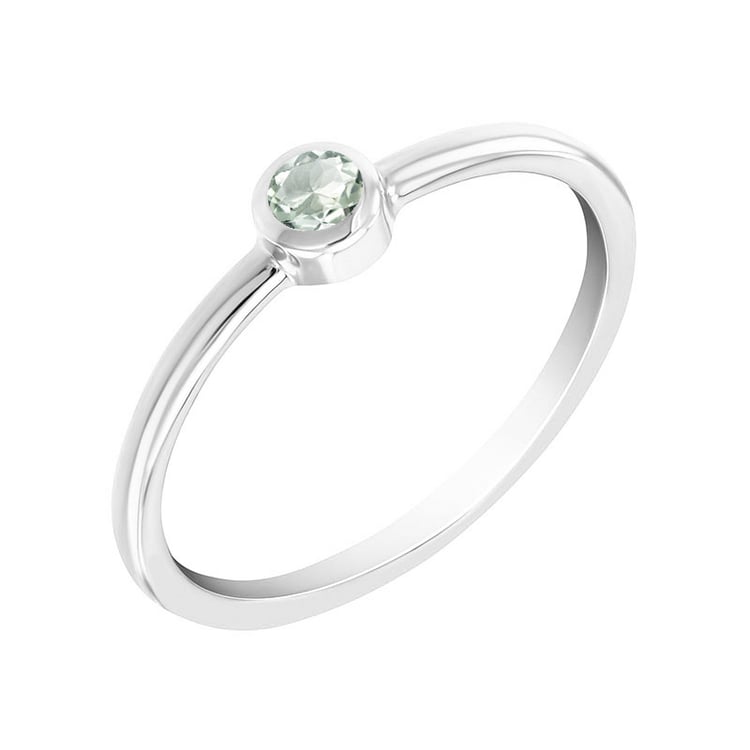 Minimalistický prsten se safírem z bílého zlata 71669