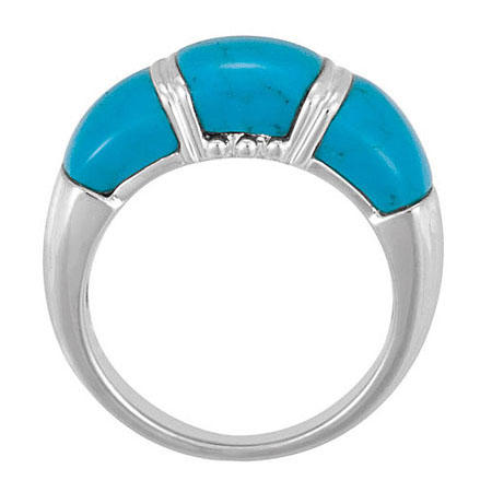 Stříbrný prsten s tyrkysemi 5912