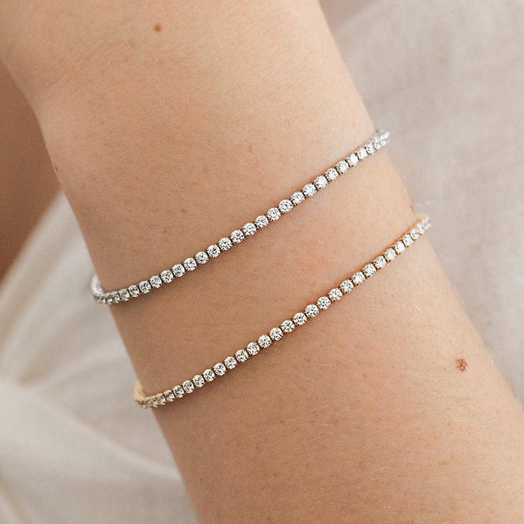 Zlatý tenisový náramek s lab-grown diamanty Shimayra 156069